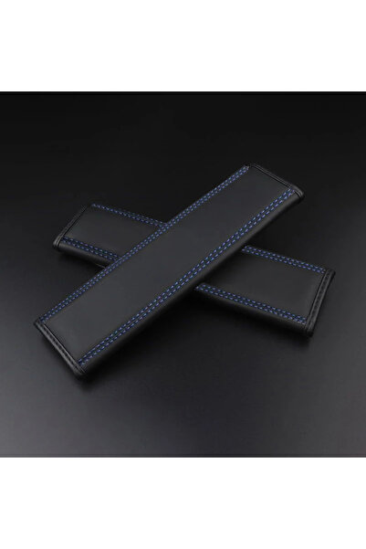 Choice غطاءان لحزام أمان مقعد السيارة، لون أزرق، مصنوعان من جلد نابا، وسادة أ...