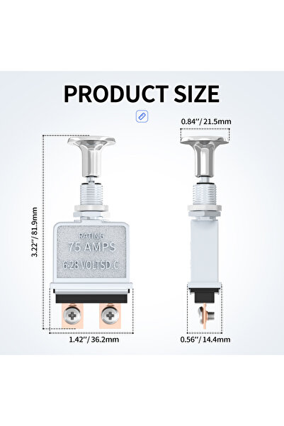 Choice مفتاح دفع وسحب 75 أمبير، قطعتان، مفتاح دفع وسحب شديد التحمل 75 أمبير، ...