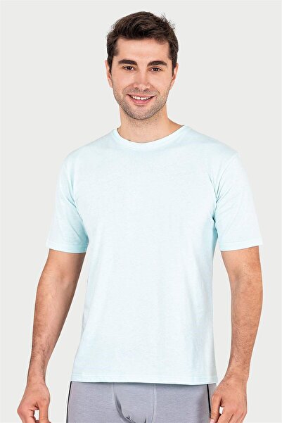 OBJE تي شيرت رجالي باللون الفيروزي من سوبريم بأكمام نصفية