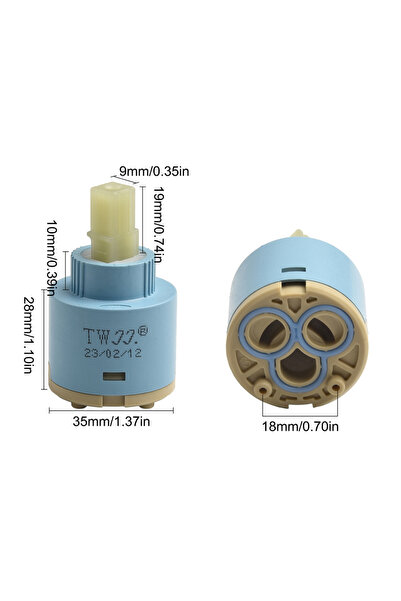 Choice1 خرطوشة سيراميك قطعة واحدة 35 مم، صمام صنبور سيراميك 35 مم/40 مم، صمام...