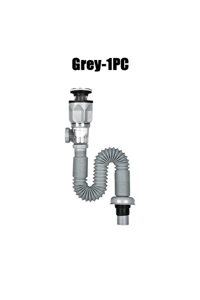 Choice مجموعة أنابيب تصريف مياه المطبخ الرمادية ذات الغطاء القلاب والمضادة لل...