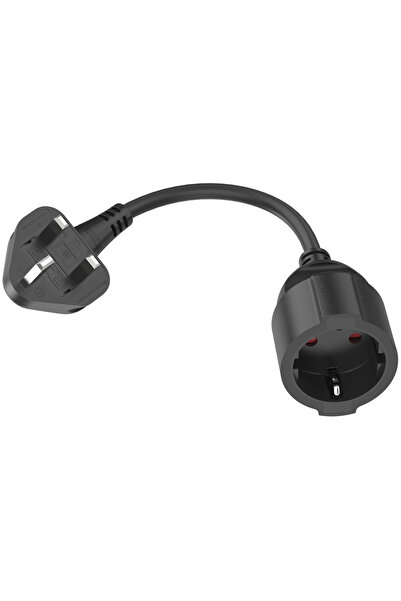 Choice محول قابس أوروبي أسود إلى مقبس بريطاني 250 فولت/13 أمبير، سلك تمديد طا...