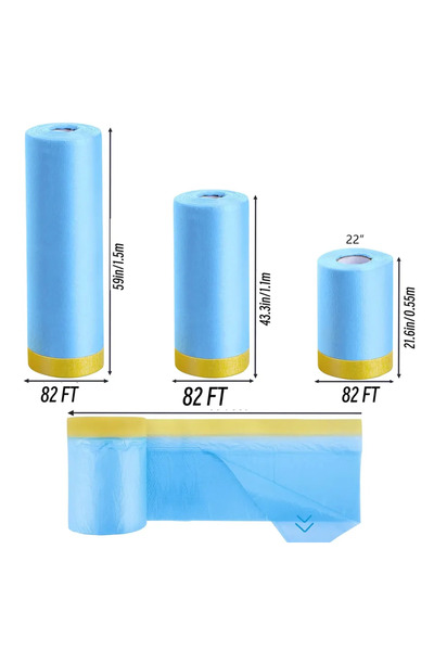 Choice 3 قطع 22 سم × 110 سم × 150 سم، 3 قطع من أغشية التغطية البلاستيكية ذاتي...