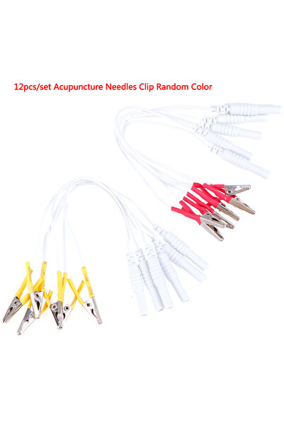 Choice 12pcs random 12Pcs/lot Alligator Clip Cable, Random Color Acupuncture ...
