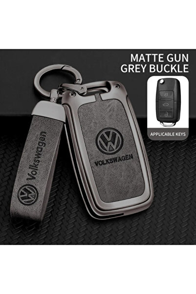 Choice غطاء مفتاح سيارة فولكس فاجن A-gun رمادي اللون، حقيبة حماية لمفتاح السي...