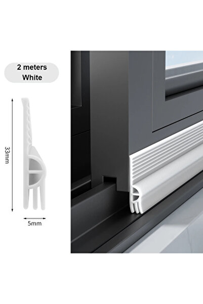 Choice1 شريط لاصق أبيض مقاوم للرياح بطول 2 متر، شريط سد النوافذ بالدفع والسحب...