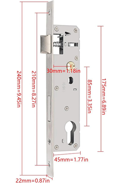 Choice1 30mm Stainless Steel Garden Door Lk Tubular Frame Mortise Lk 85 mm Ba...