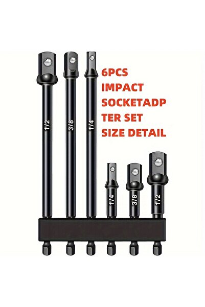 Choice 6pcs (3 and 6 inch) Impact Socket Adapter Kit Impact Driver Socket Ext...