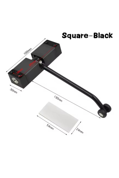 Choice1 جهاز إغلاق الأبواب الأوتوماتيكي Squareblack أبيض/أسود - قابل لضبط مست...