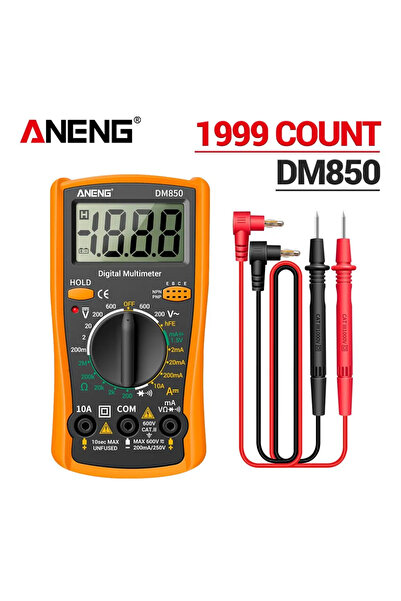 ANENG جهاز قياس متعدد رقمي احترافي DM850 برتقالي اللون، 1999 عدًا، لاختبار ال...