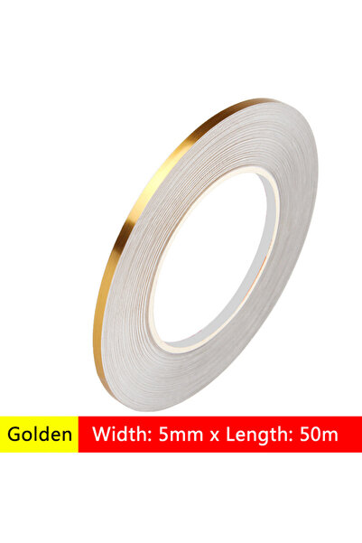 choice2 شريط لاصق ذهبي من البوليستر بطول 50 مترًا (45.7 ياردة) وعرض 5 مم (0.2...