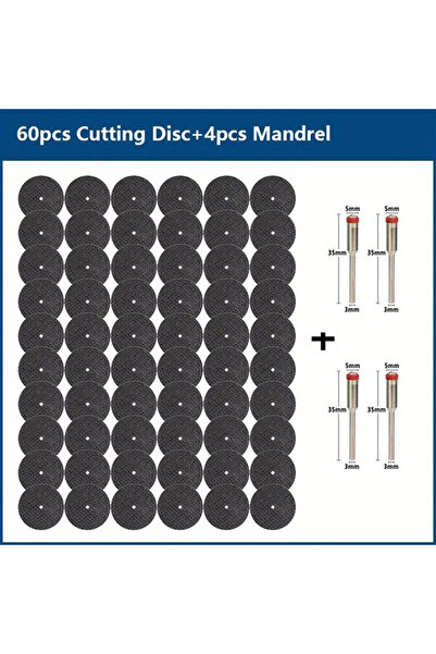 Choice مجموعة من 64 قطعة من أقراص القطع الكاشطة ذات ساق 3.0 وقطر 32 مم مع محا...