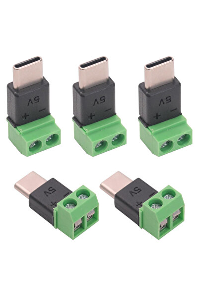 Choice 5PCS 5PCS 5PCS TypeC to 2 Pin Adapter No Solder Quick Connect Green Te...