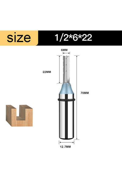 choice2 22 1/2 Shank 3 Flutes Straight Cutting Router Bit TCT Cutters For Wor...