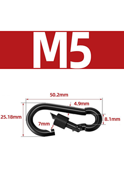 Choice خطافات كارابين M5 قطعة واحدة، خطافات كارابين قابلة للقفل، كارابين شديد...