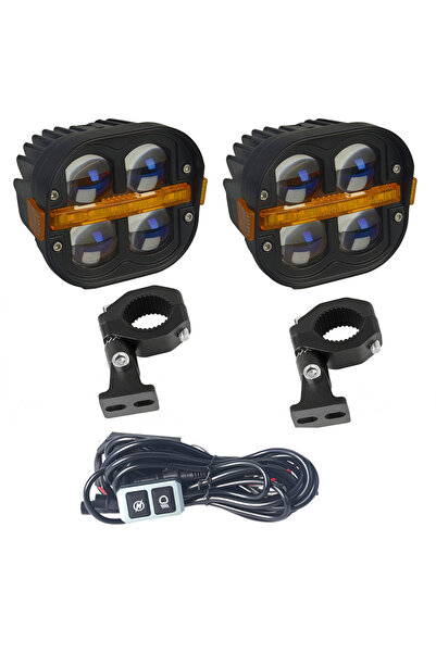 Choice5 مصباح B مع سلك، مصباح ضباب للدراجات النارية، مصباح نهاري ثنائي اللون،...