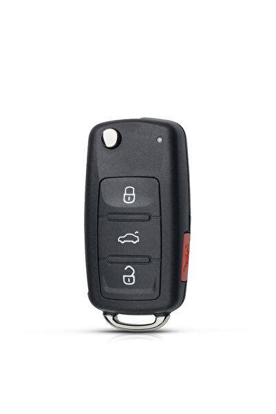 Choice1 غطاء مفتاح سيارة بديل قابل للطي بثلاثة أزرار مع زر إنذار، متوافق مع س...
