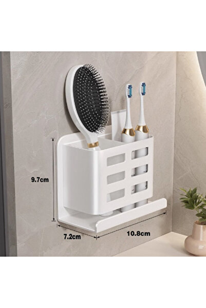 Choice1 رفوف حمام بيضاء متعددة الوظائف لتخزين حوض الغسيل، وفرشاة الأسنان، وشف...