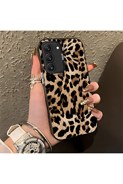 SLIMFELT Samsung Galaxy S22 Uyumlu Lüks Leopar Kılıfı, Düşmeye Dayanıklı Sili...