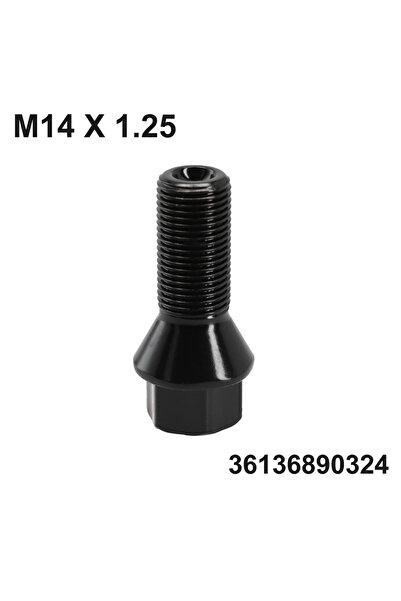 Choice صامولة تثبيت عجلة واحدة 36136890324 M14 X1.25 سوداء اللون، صامولة قفل ...