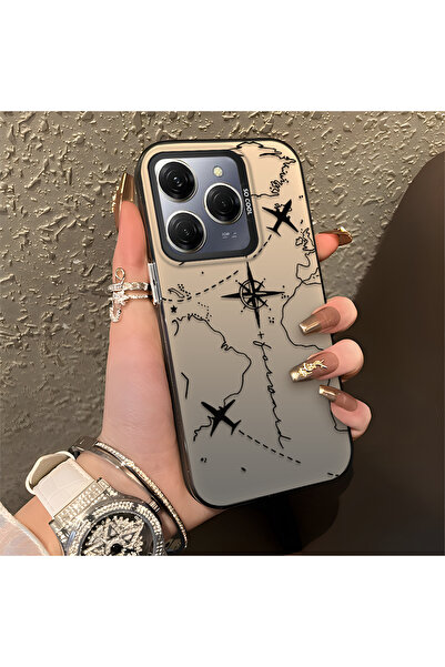 SLIMFELT Tecno Spark 20 Pro Uyumlu Zarif Harita Desenli Kılıf, Düşmeye Dayanı...