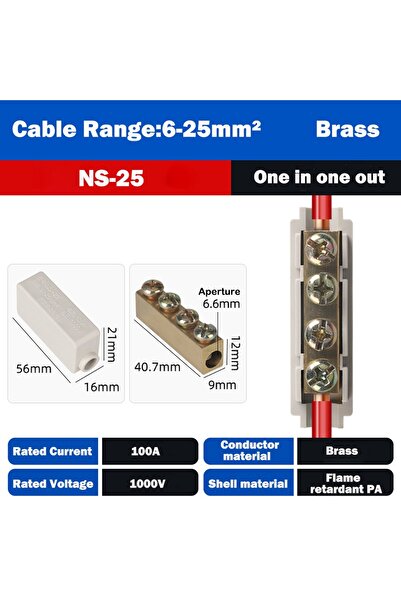 Choice موصل أسلاك NS-25A، موزع طاقة عالي، كتل طرفية سريعة لكابلات الكهرباء، ص...