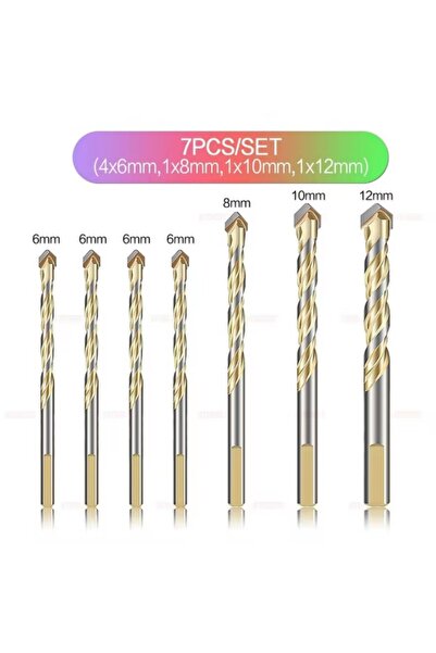 Choice مثقاب بناء 6 مم، 1/5/7 قطع، للخرسانة والبلاستيك والمعادن اللينة والبلا...