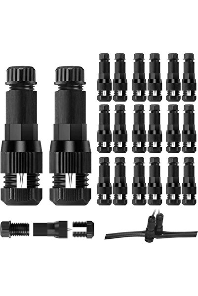 Choice1 10 قطع سوداء، 10/20 قطعة، موصلات أسلاك جهد منخفض، موصلات إضاءة خارجية...