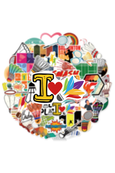 Choice 50pcs 50PCS Sports Badminton Graffiti Stickers Helmet Luggage Phone No...