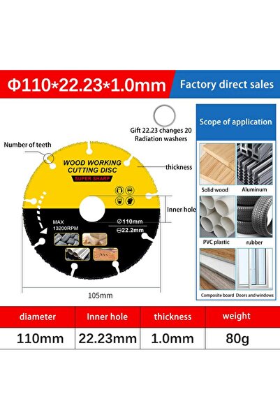 Choice قرص منشار متعدد الاستخدامات A2 بمقاسات 105/110/115/125 مم، قاطع خشب، ج...