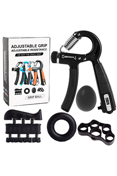 Choice black 5-Pack Grip Trainer Kit: Finger/Hand Exercisers, Hand Gripper, S...