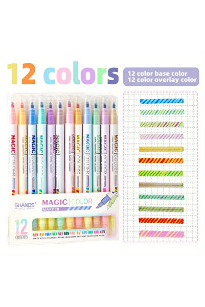 Choice 12PCS 6/12pcs Magic Highlighter Color-Changing Markers, various aesthe...