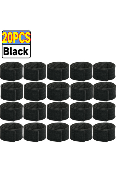 Choice 20 قطعة سوداء، حامل صنارة صيد، مشبك حزام، حزام مطاطي، كابل صنارة صيد