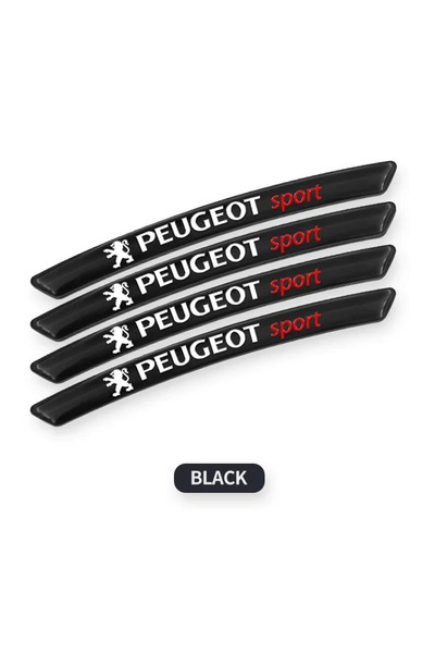 Choice1 ملصقات تزيين حواف عجلات السيارات باللون الأسود، 4 قطع، لسيارات بيجو 4...