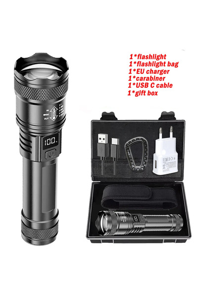 Choice مجموعة مصباح يدوي LED فائق السطوع بقوة 2000 لومن، قابل لإعادة الشحن من...