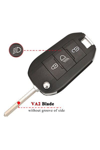 Choice13 for Peugeot VA2 Key 3BTN Light jingyuqin 433.92Mhz ID46-pcf7941 Car ...