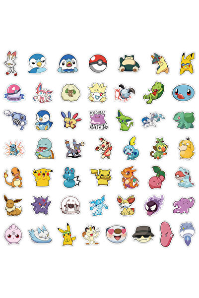 Choice ٥٠ قطعة من ملصقات بوكيمون بيكاتشو اللطيفة، مناسبة لأجهزة الكمبيوتر الم...