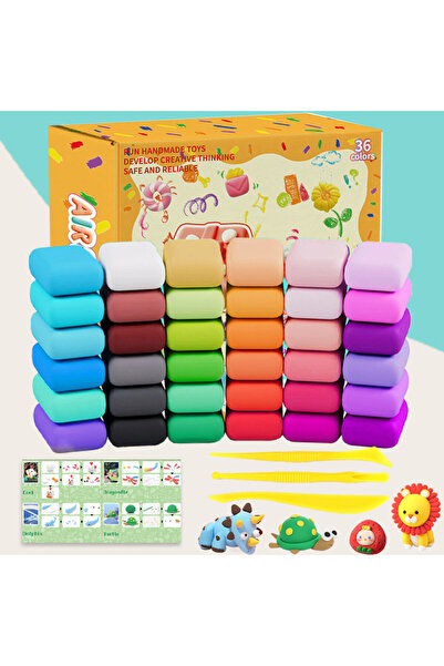 Choice مجموعة طين بلاستيسين متعدد الألوان، 36 لونًا، مصنوع يدويًا، يجف في اله...