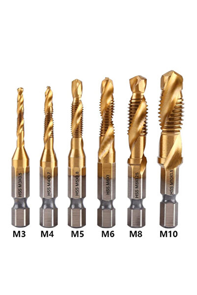 Choice مجموعة من 6 قطع من رؤوس مثقاب الصنبور الفضية 1/6، ساق سداسية مطلية بال...