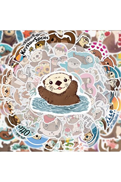 Choice ٥٠ قطعة من ملصقات رسومات ثعالب الماء اللطيفة، ملصقات نابضة بالحياة، أن...