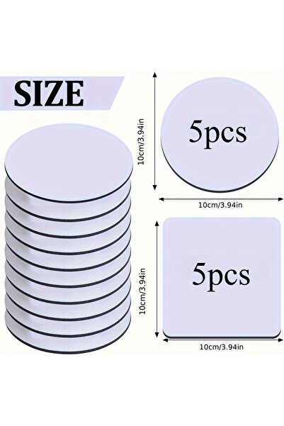 Choice Coasters---10pcs 10 Pcs Sublimation Coasters Set – 5 Round & 5 Square ...