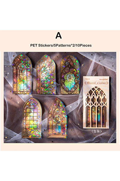 Choice عبوة من 10 قطع من ملصقات النوافذ على شكل زهور، مصنوعة من رقائق الذهب، ...