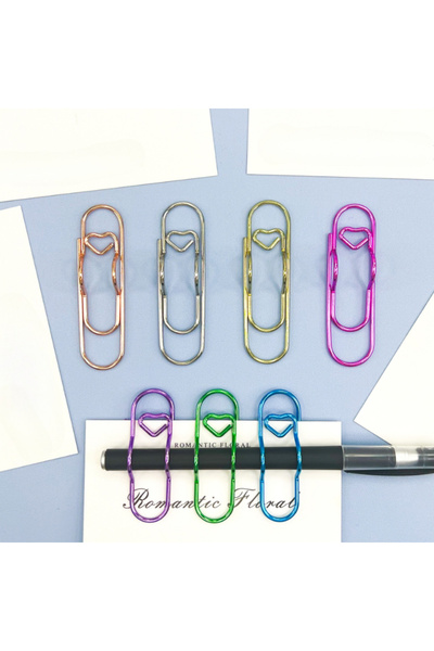 Choice ١٠ قطع عشوائية من حامل أقلام على شكل قلب، مشبك معدني، حامل أقلام للدفت...