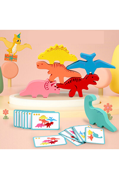 Choice لعبة تكديس الديناصورات الخشبية، لعبة تكديس الحيوانات الملونة، لعبة تعل...