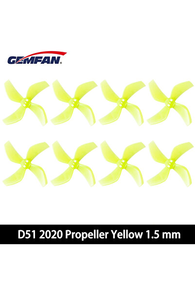 Choice3 4 أزواج من المراوح الصفراء Gemfan D51 مقاس 51 ملم موديل 2020 رباعية ا...