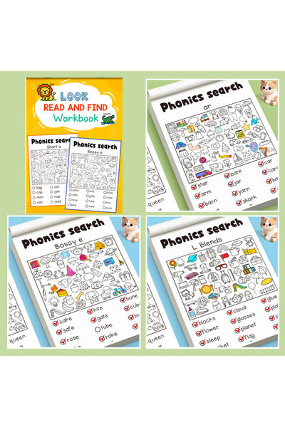 Choice كتاب أنشطة صوتيات للأطفال - ابحث، اقرأ، واعثر على الكلمات، وأتقن حروف ...