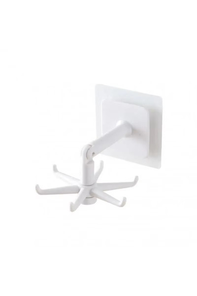 Choice White 1pcs 360 degree rotating storage spoon hook seamless wall mounte...