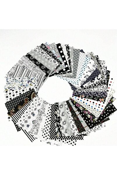 Choice 10CM black 50pcs Pack Square Multicolor Printed Cotton Fabric For Sewi...