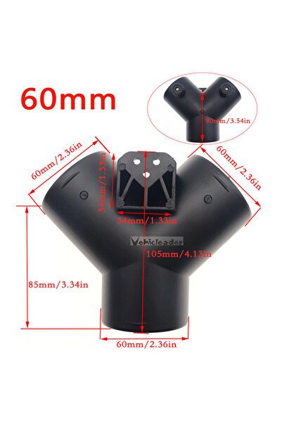 Choice Y-60MM 60/75mm Car Heater Air Vent Ducting Y Branch Heater Exhaust Con...