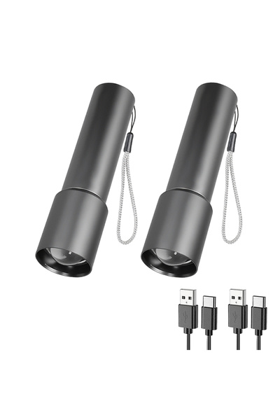 Choice مصباح يدوي قوي بإضاءة LED قابل للتكبير، قطعتان، قابل لإعادة الشحن عبر ...